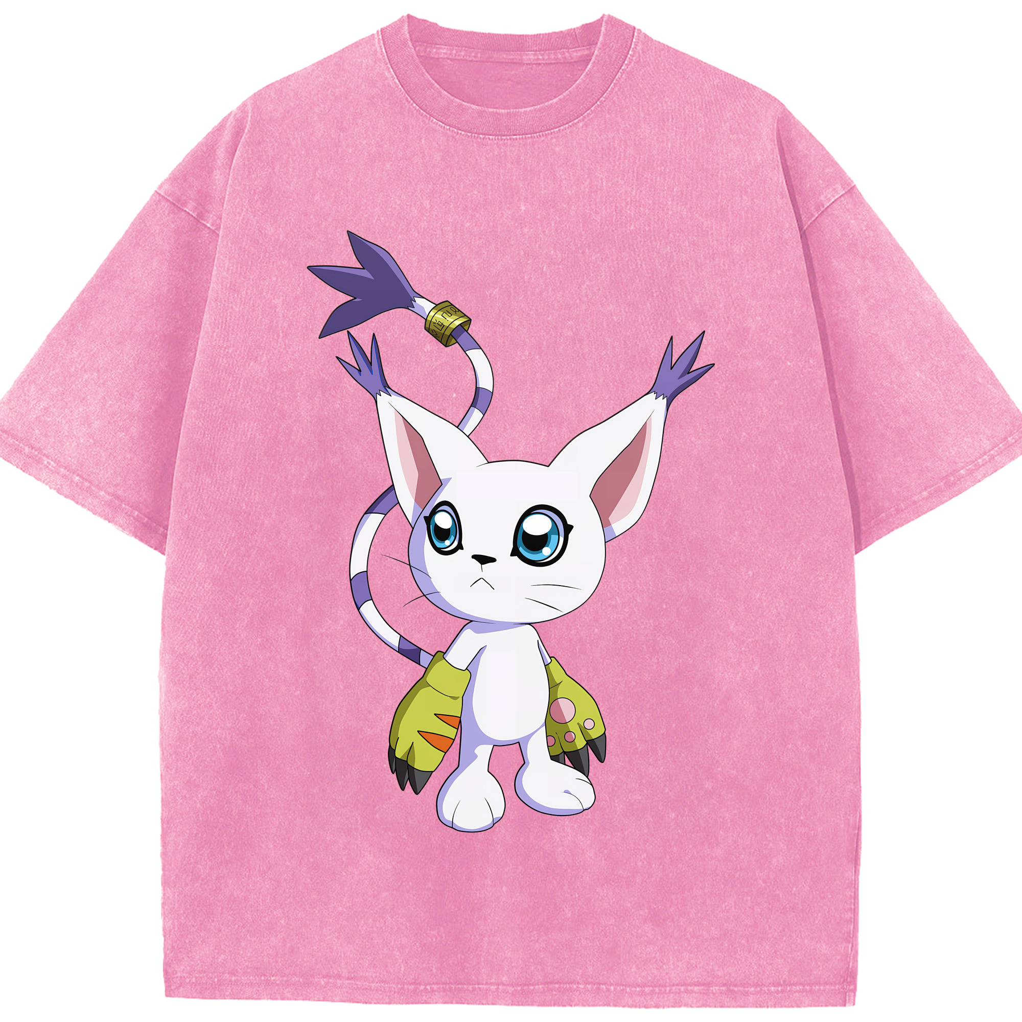 （画像用） Digimon デジタルモンスター/デジモン 綿100% ヴィンテージ風 半袖Tシャツ（フロントプリント）